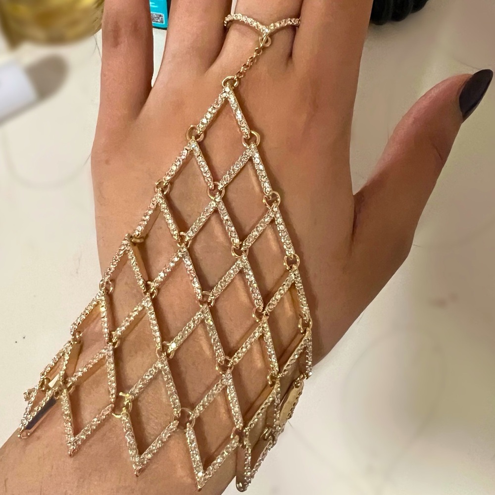 Gold tone and Crystal Hand Set